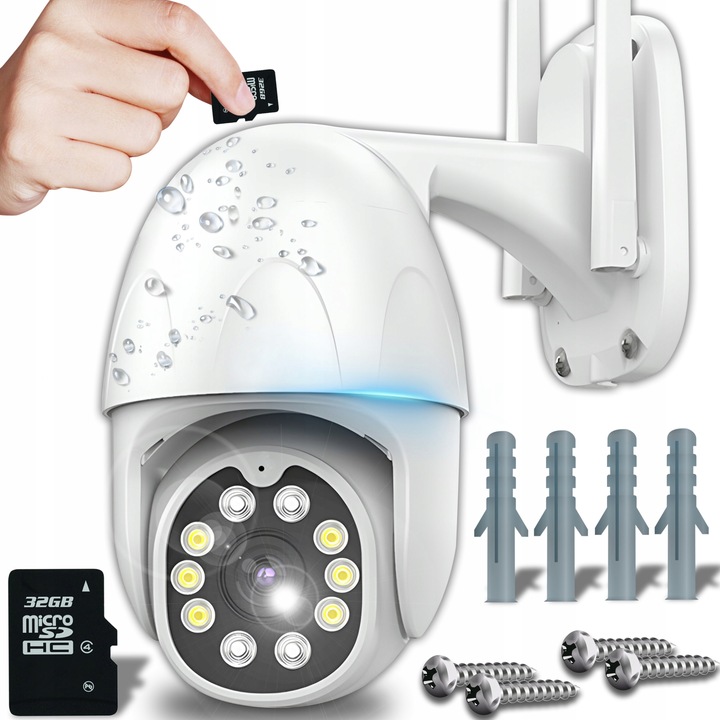 OBROTOWA KAMERA ZEWNĘTRZNA ZOOM 4X WIFI IP 2MPx + KARTA SD 32GB APLIKACJA
