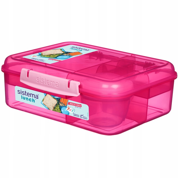 LUNCH BOX ŚNIADANIÓWKA SISTEMA POJEMNIK BOX BENTO 1650ml Z PRZEGRÓDKAMI SOS