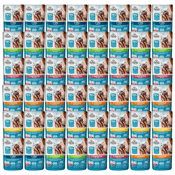 FRENDI Saszetka karma mokra dla kota mix smaków 48 x 100g