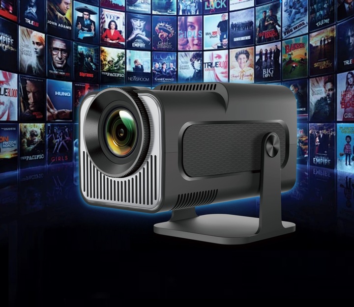 PROJEKTOR RZUTNIK ANDROID TV WIFI LED MINI PRZENOŚNY SMART GŁOŚNIK OBROTOWY