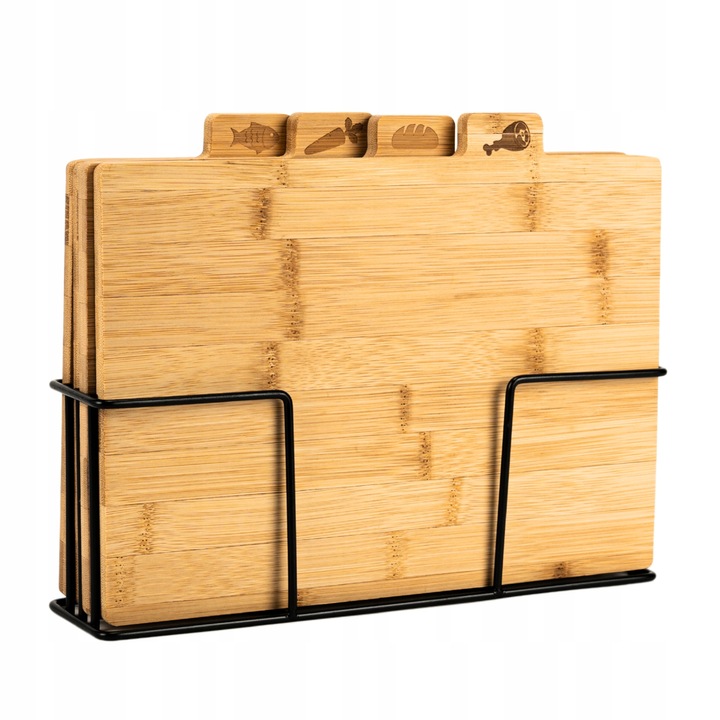 DESKA DO KROJENIA DESKI NA STOJAKU DO KROJENIA DREWNIANY ZESTAW DESEK