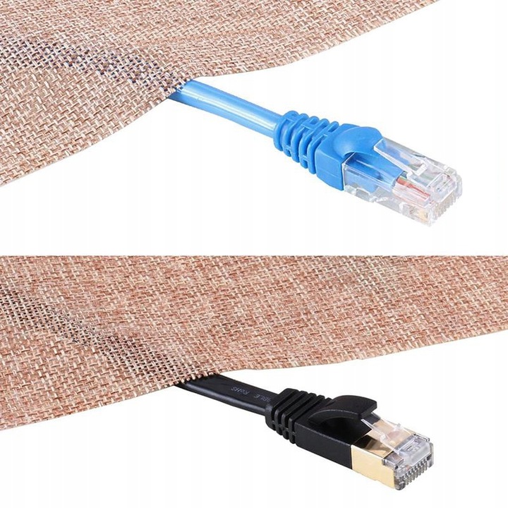 KABEL ETHERNET SIECIOWY LAN PATCHCORD SKRĘTKA INTERNET PŁASKI SFTP CAT7 10M