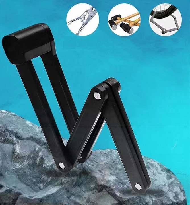 Blokada rowerowa składana PAKKO z uchwytem i 2 kluczami 85cm (E011)