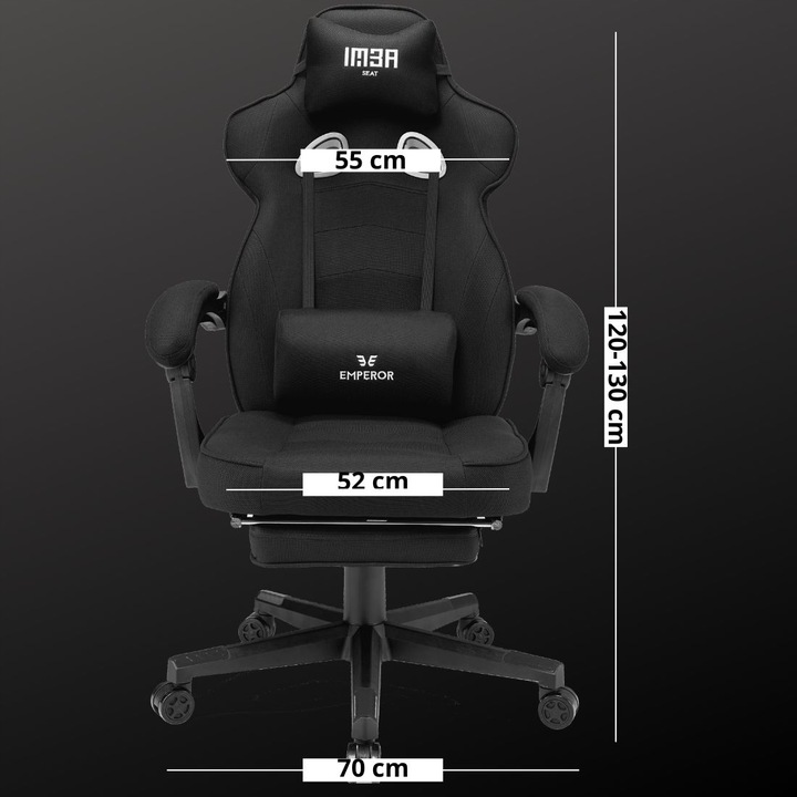 Fotel gamingowy biurowy krzesło gracza Emperor czarnyTkanina