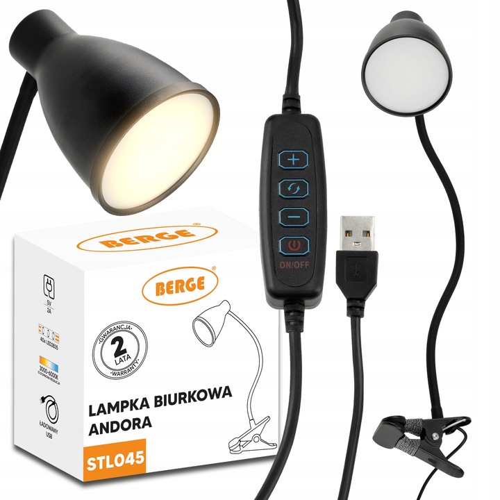 Lampka Lampa LED Biurkowa Kreślarska Na Klips Regulacja Światła 40xLED