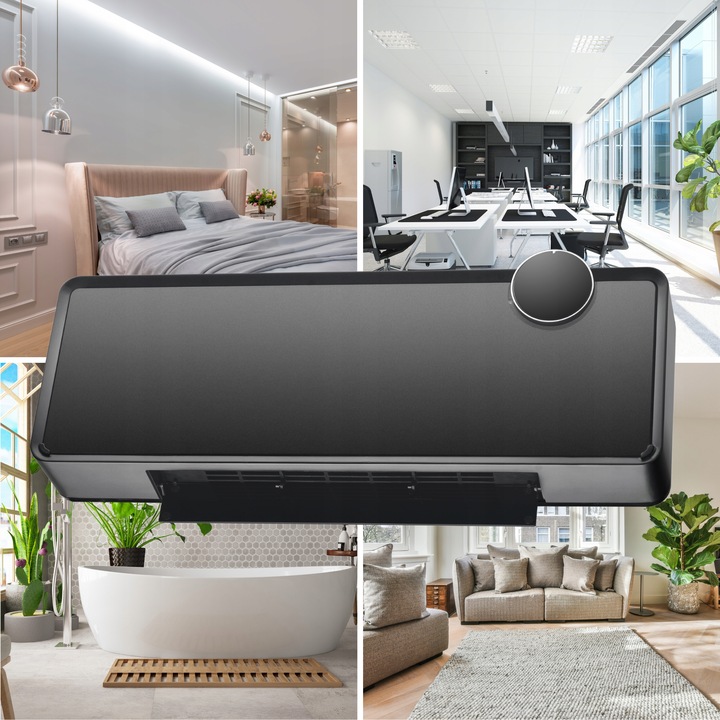 Kurtyna powietrzna szklana GlassAir 2000W grzejnik elektryczny WiFi