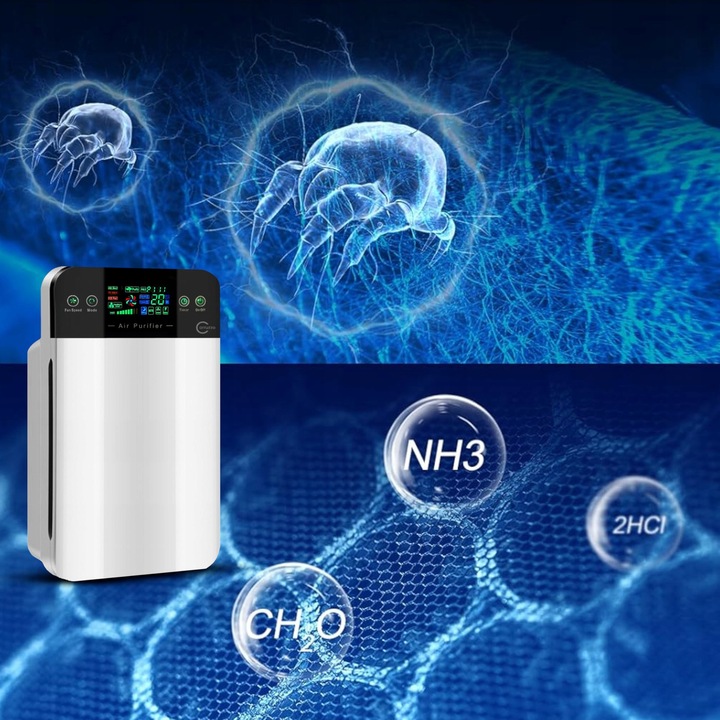 Duży AUTOMATYCZNY OCZYSZCZACZ POWIETRZA HEPA + jonizacja sterylizacja