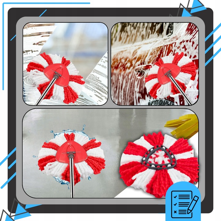 6x WKŁAD DO MOPA OBROTOWEGO MOP ZAMIENNIK VILEDA TURBO WKŁAD MEGA CHŁONNE