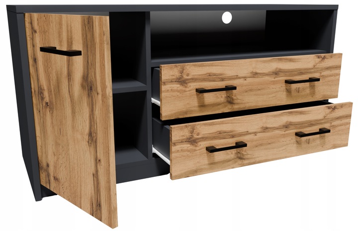 Szafka stolik RTV 1D2S GRAFIT-WOTAN komoda 2 szuflady ROB