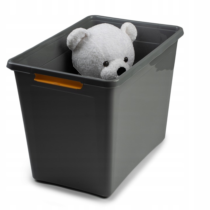 POJEMNIK NA ZABAWKI DUŻY PUDEŁKO SKRZYNIA NA KÓŁKACH Z POKRYWKĄ 80L