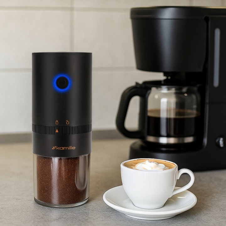 MŁYNEK ELEKTRYCZNY BEZPRZEWODOWY DO MIELENIA KAWY ŻARNOWY na USB