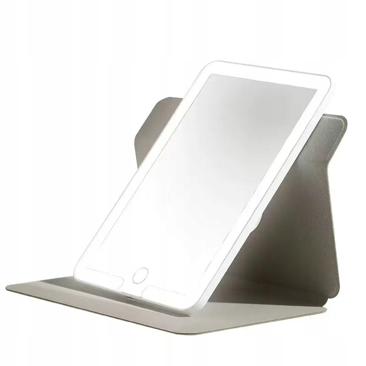 LUSTERKO KOSMETYCZNE LED SKŁADANE OBROTOWE SLIM JAK TABLET BIAŁE PODRÓŻNE