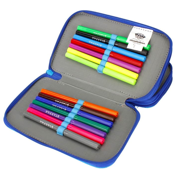 TRZYKOMOROWY PIÓRNIK SZKOLNY PSI PAW PATROL Chase z WYPOSAŻENIEM 30 element