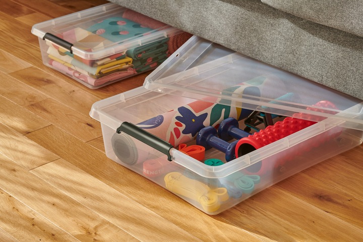 Pojemnik 35 l plastikowy pod łóżko z pokrywą kółkami szuflada XL