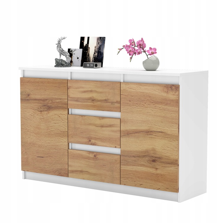 Komoda ANTRACYT WOTAN z szufladami Duza Szafka AGA 120cm do Sypialni