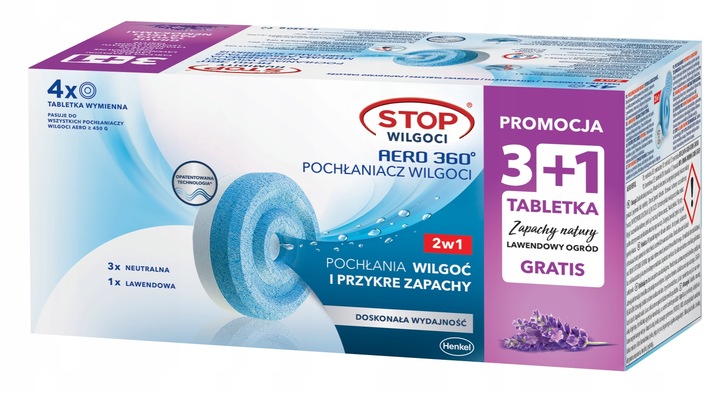 4x CERESIT AERO 360 WKŁADY POCHŁANIACZ WILGOCI DO DOMU NEUTRAL +