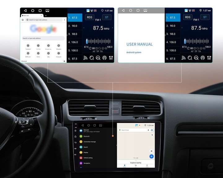 RADIO SAMOCHODOWE 2 DIN ANDROID AUTO CARPLAY 4GB/64GB ANDROID 13 RDS