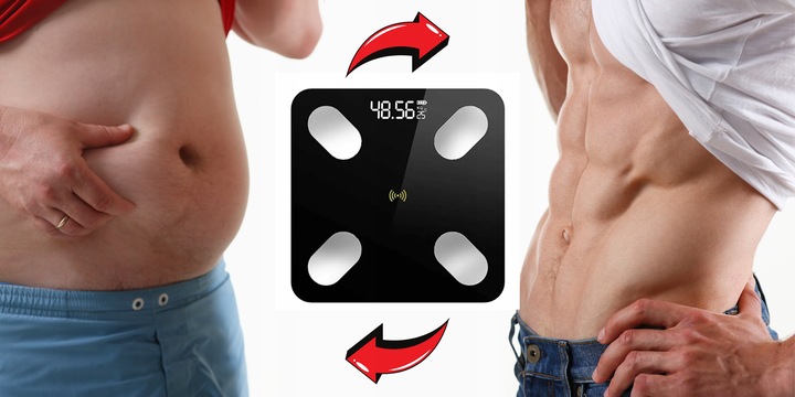 WAGA ŁAZIENKOWA BLUETOOTH SMART 25w1 180Kg ANALITYCZNA INTELIGENTNA +