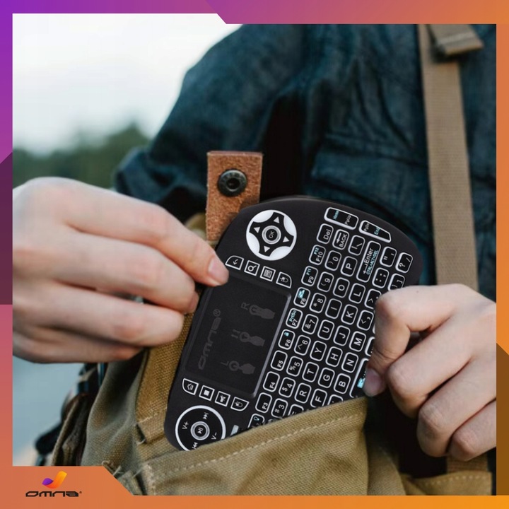 Klawiatura podświetlana bezprzewodowa z touchpadem mini do tabletu tel LED