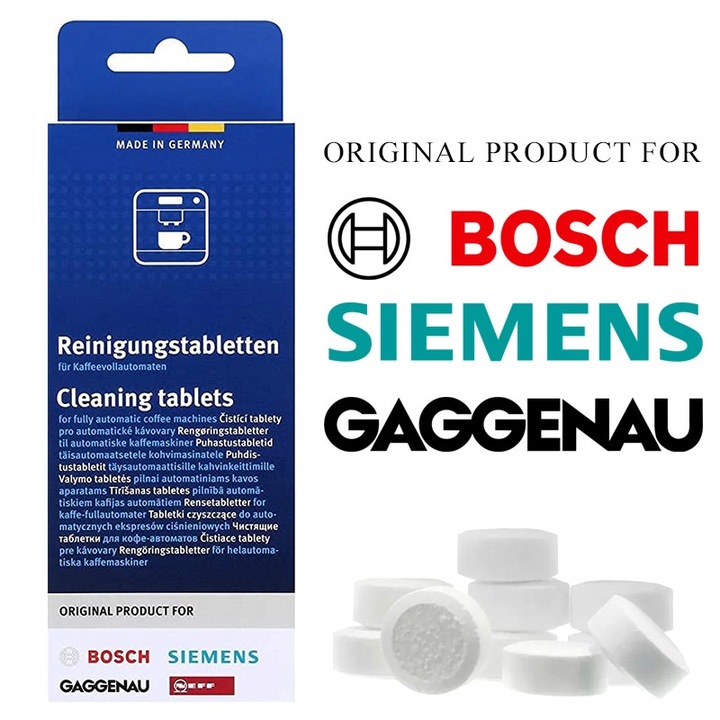 BOSCH SIEMENS Tabletki czyszczące do ekspresów do kawy 10szt x 2,2g