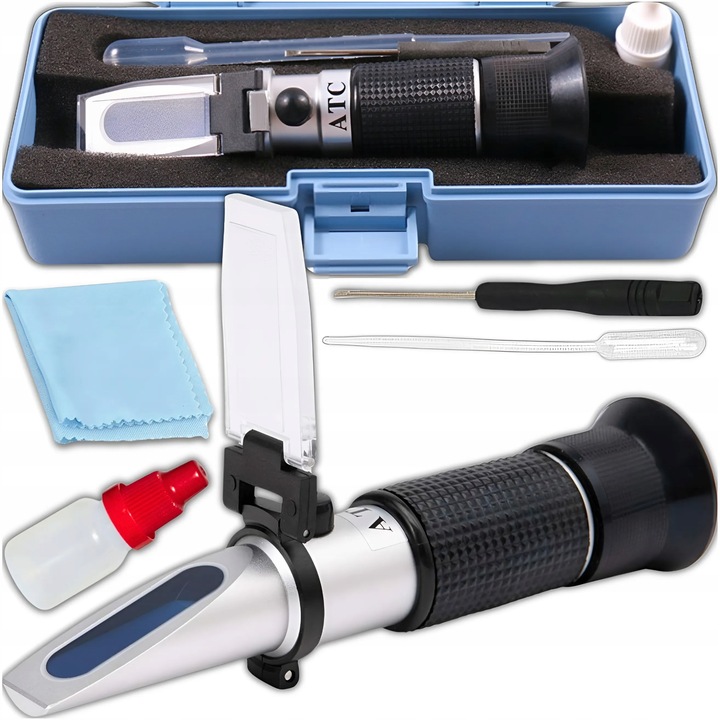 REFRAKTOMETR DO MIODU CUKROMIER + ZAWARTOŚĆ WODY KALIBRACJA MIERNIK CUKRU