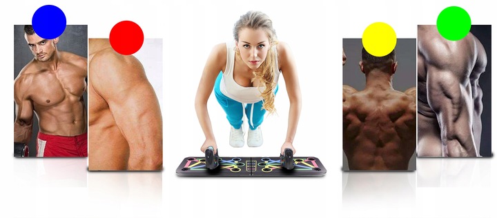 DESKA UCHWYTY DO POMPEK ĆWICZEŃ PLATFORMA PUSH UP BOARD WIELOFUNKCYJNA 14w1