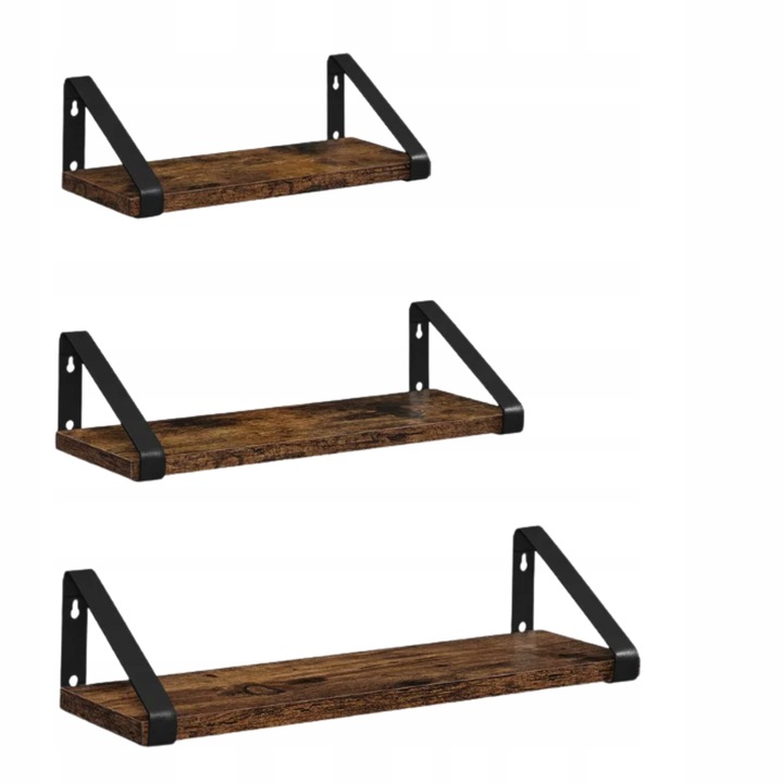 Zestaw półek ściennych wiszących rustic loft styl industrialny 3