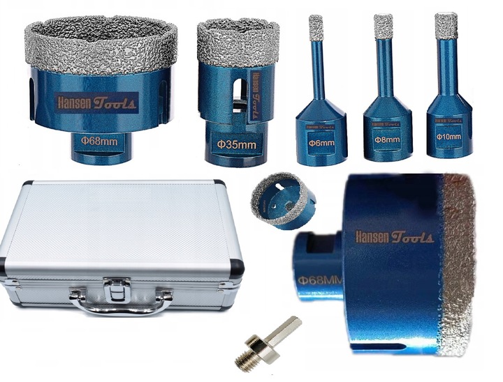 ZESTAW OTWORNIC DIAMENTOWYCH DO GRESU PŁYTEK 6-68