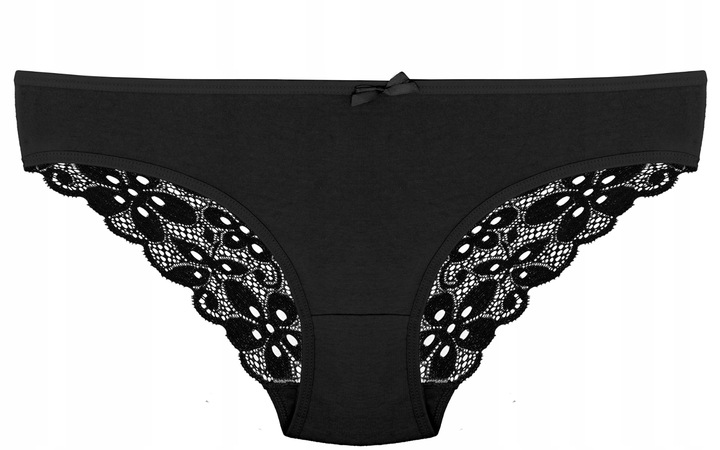 Majtki Koronkowe Bawełniane Wielokolorowe Damskie Figi Wygodne S 7-PAK