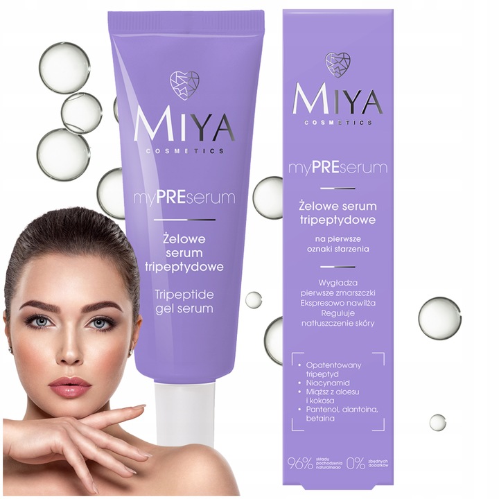 Żelowe Serum Tripeptydowe na Oznaki Starzenia Nawilżające 30 ml Miya
