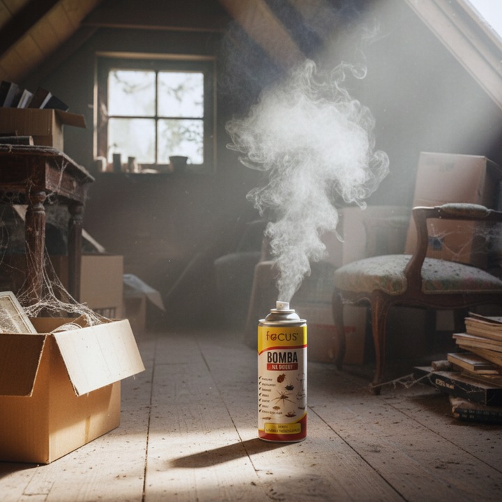 BOMBA NA PLUSKWY MEGA MOCNA DYMNA GRANAT FOGGER ŚRODEK NA OWADY FOCUS