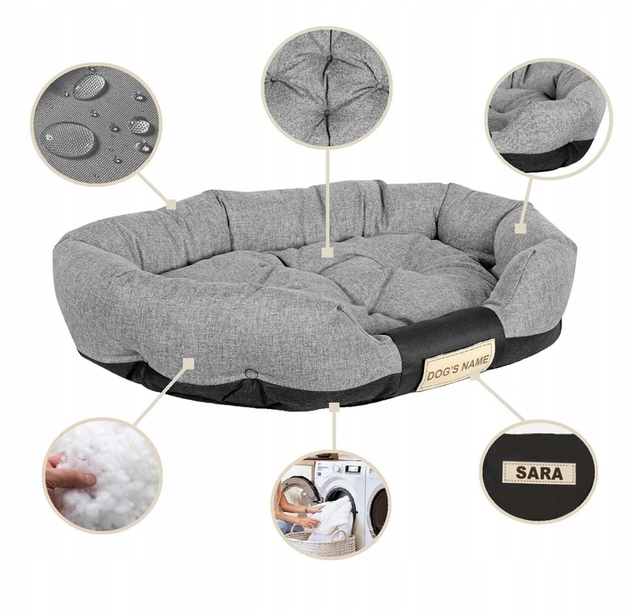 Legowisko dla Psa Posłanie Koszyk Wodoodporne + Imię 100x75cm Różne