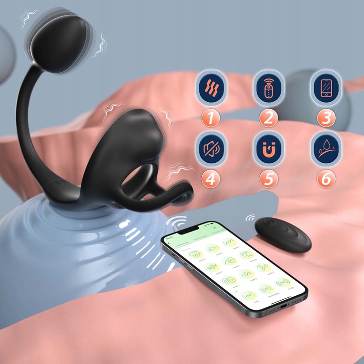 Męski masażer prostaty APP Pierścień wibrujący