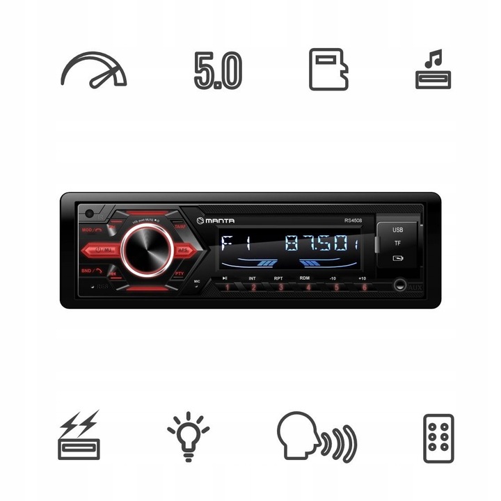 RADIO SAMOCHODOWE RADIOODTWARZACZ BLUETOOTH PILOT USB MP3 SD RDS