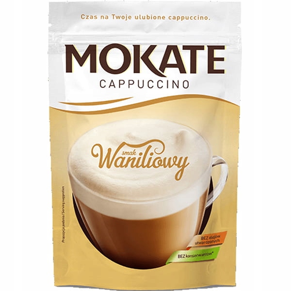 Kawa rozpuszczalna Mokate Cappuccino Waniliowa Delikatna Pianka 110g x30