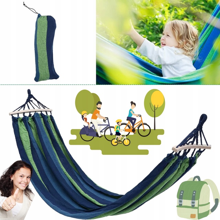 HAMAK OGRODOWY DWUOSOBOWY XXL 2 Osobowy Turystyczny Z DRĄŻKIEM DUŻY