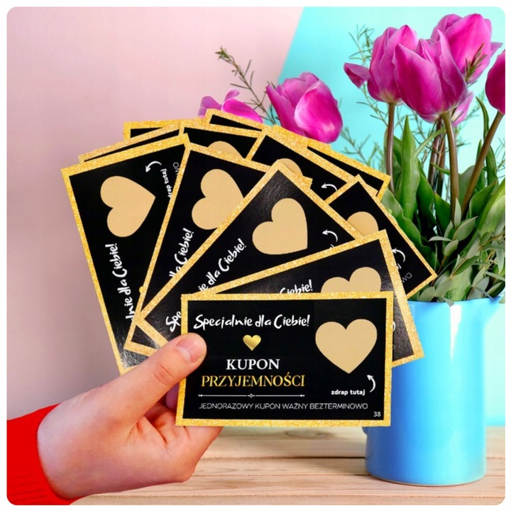 ZESTAW KUPONY MIŁOŚCI ZDRAPKI PREZENT NA DZIEŃ CHŁOPAKA DZIEWCZYNY DLA PAR