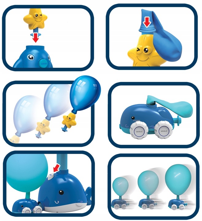 WYRZUTNIA SAMOCHODÓW RAKIET NAPĘD BALONOWY INTERAKTYWNA AUTO POMPKA PREZENT