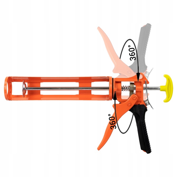 PISTOLET WYCISKACZ do silikonów kartuszy klejów uszczelniaczy SOLIDNY