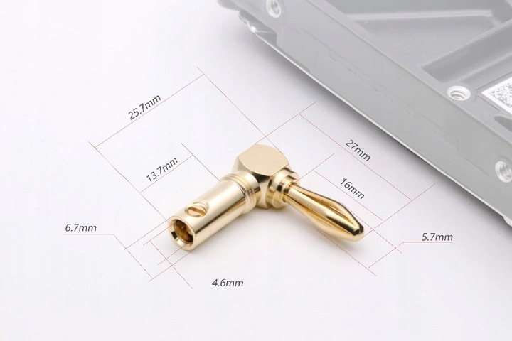 NAKAMICHI Wtyk głośnikowy bananowy kątowy HQ 4 szt