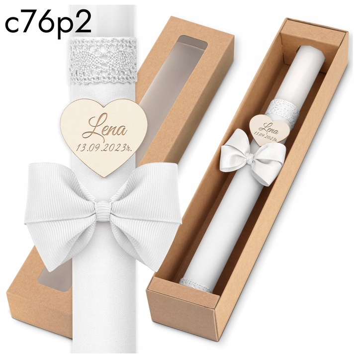 Świeca Komunijna + pudełko - Świeca do Komunii - Imienna Świeca na