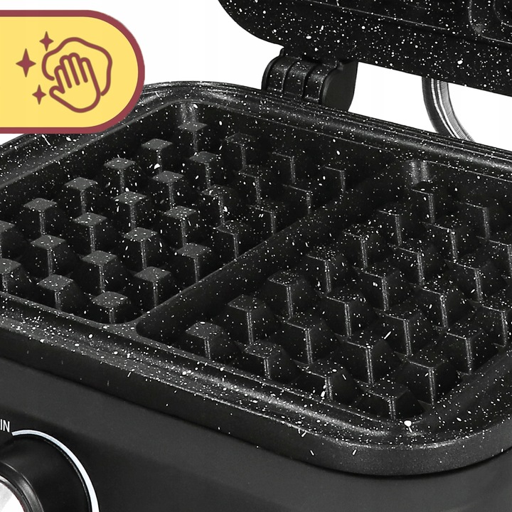 Gofrownica Primaveo 2500W Regulacja Temperatury 2 Duże Chrupiące Gofry