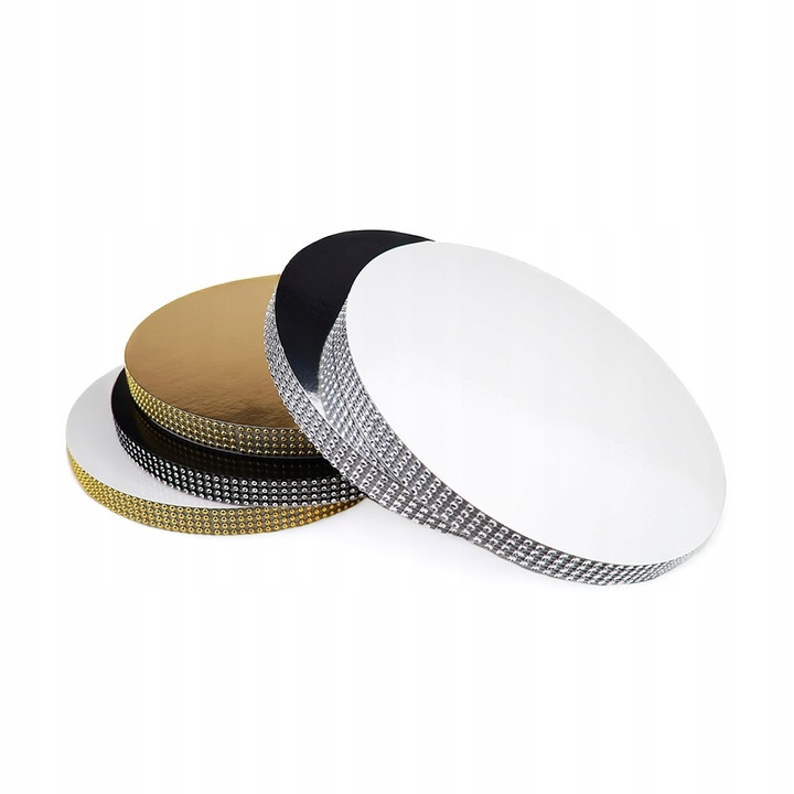 Podkład pod tort STYRODUR ZŁOTY 30 cm CEKINOWY BOK Gruby CakeDecor