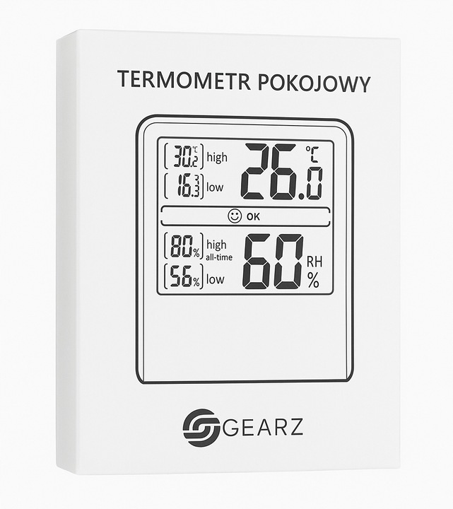TERMOMETR POKOJOWY DOKŁADNY ELEKTRONICZNY BEZPRZEWODOWY Z HIGROMETREM