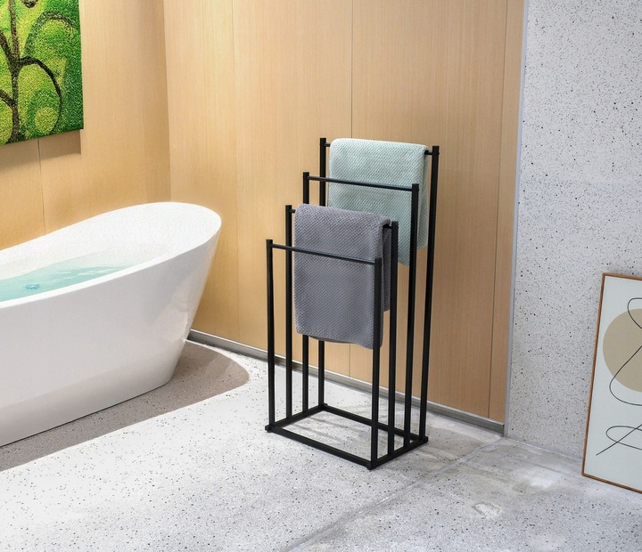 STOJAK NA RĘCZNIKI WIESZAK STOJĄCY PODŁOGOWY ŁAZIENKOWY 4 RAMIONA
