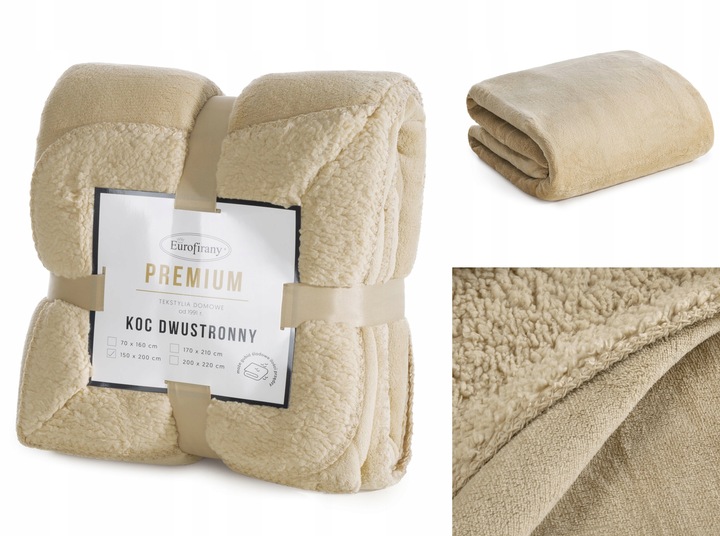 Koc Dwustronny 170x210 Polar Bukla Eurofirany Sherpa Baranek Na Prezent