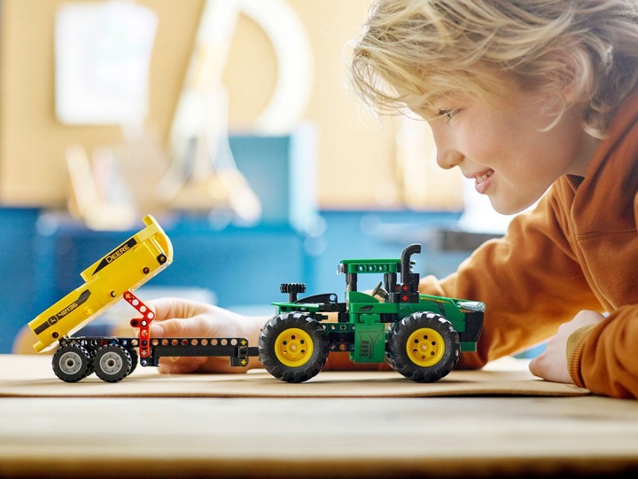 LEGO TECHNICS 42136 Traktor Ciągnik JOHN DEERE z przyczepą + KATALOG LEGO