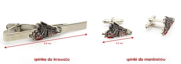 Zabytkowy pociąg HEFAJSTOS Spinki mankiet i krawat
