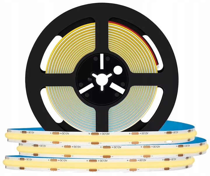 Taśma LED listwa COB 12V 3M Linia NEON Neutralny + zasilacz wtyk 30W