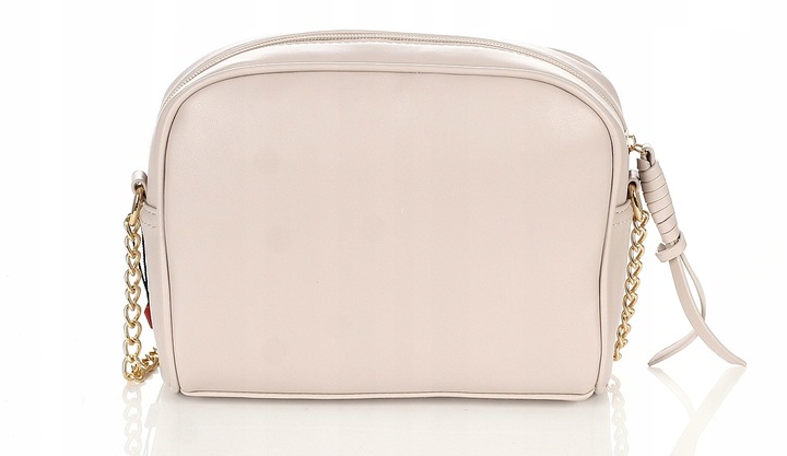 MONNARI Zgrabna beżowa listonoszka w kwiaty na pasku z łańcuszkiem